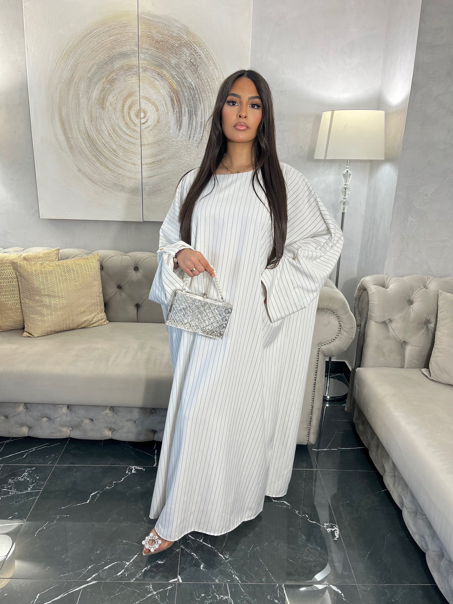 Robe longue à rayures princesse Chayma