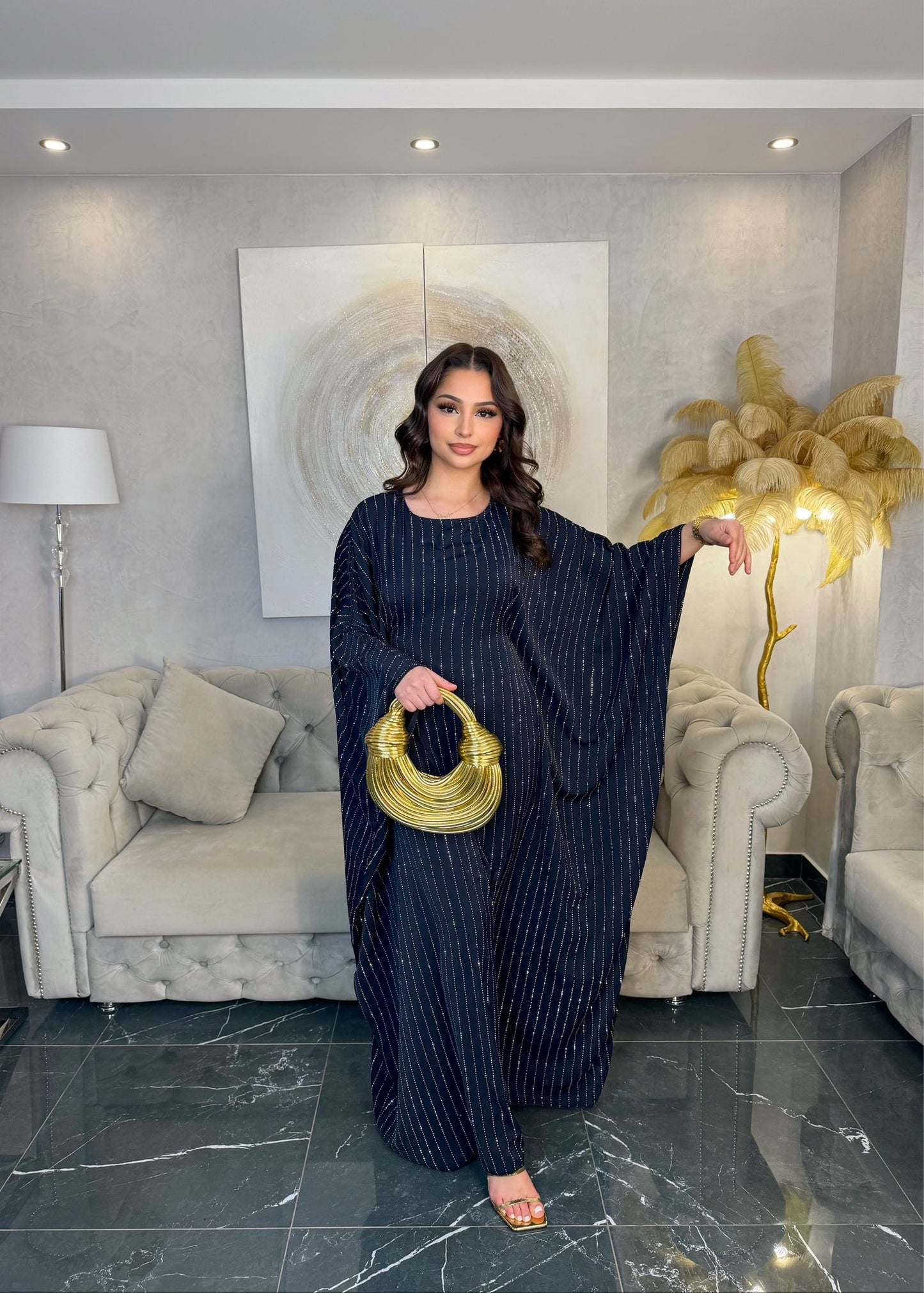 ABAYA DEUX PIECES A STRASS PRINCESSE JAMILA