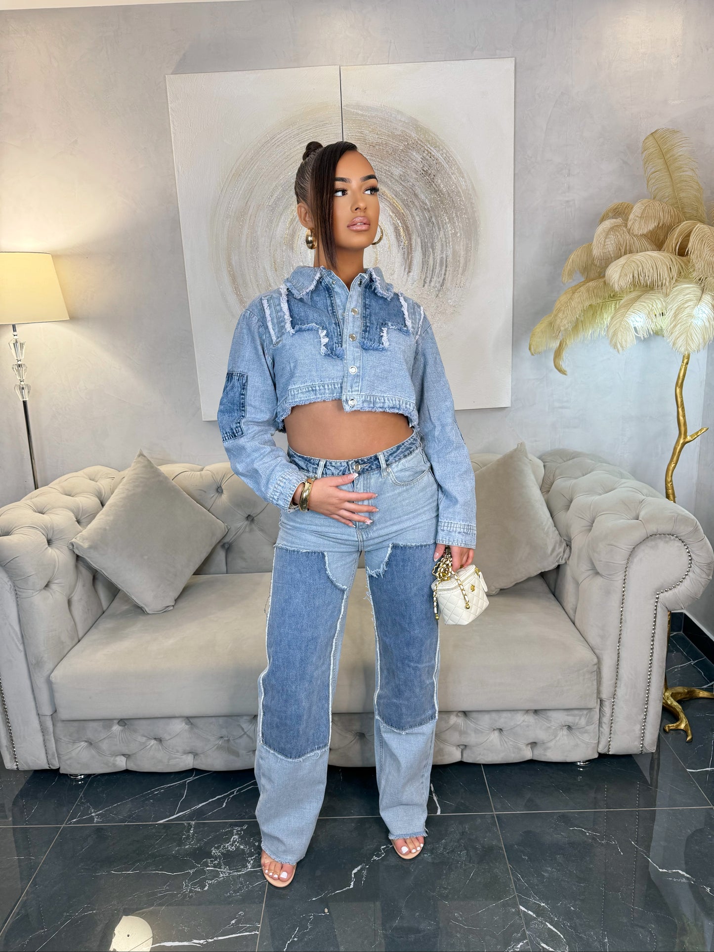 VESTE EN JEAN PRINCESSE CELESTE