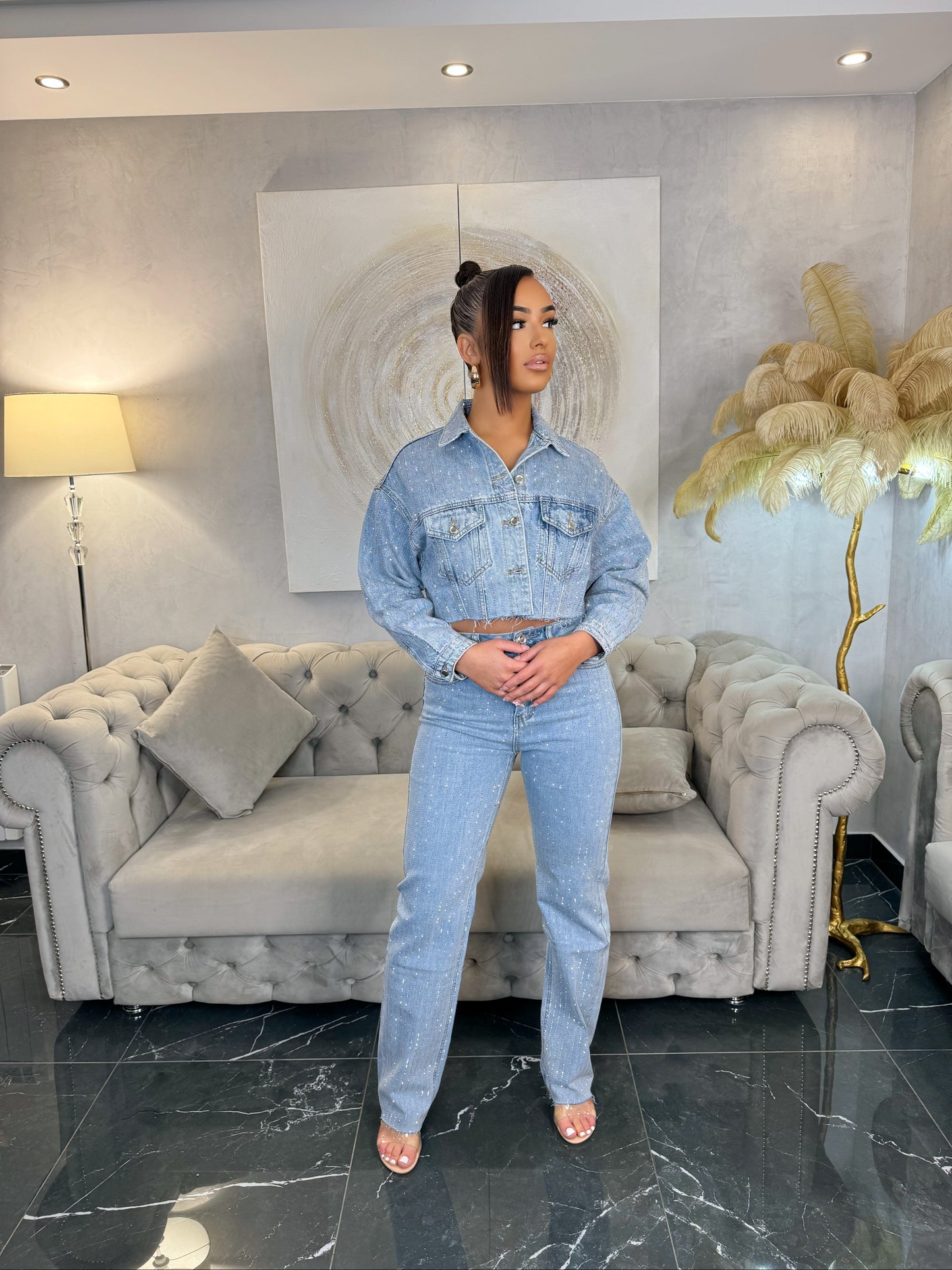 VESTE EN JEAN STRASS