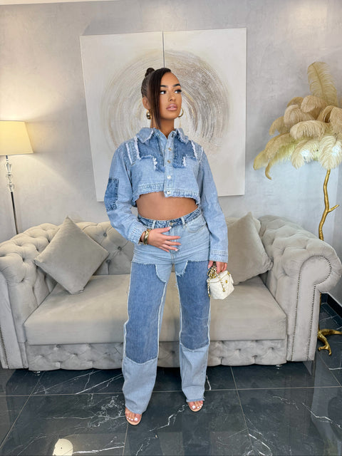 VESTE EN JEAN PRINCESSE CELESTE