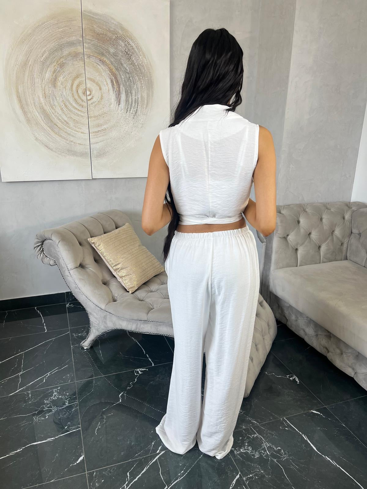Ensemble pantalon effet lin princesse MYRIAM