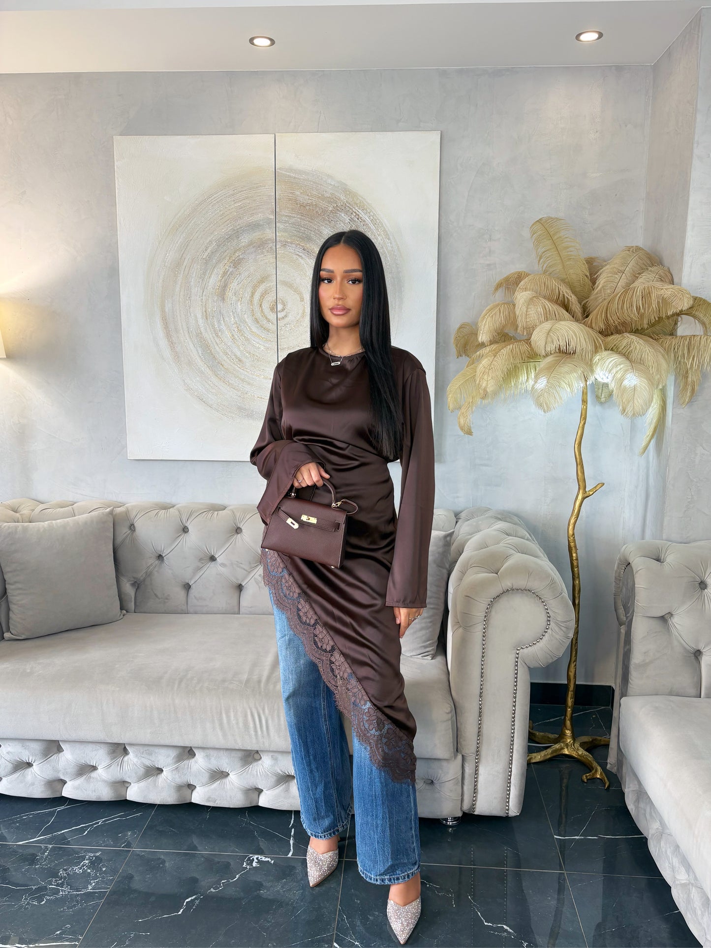 TOP A DENTELLE CINTRÉ LONG PRINCESSE SYRINE