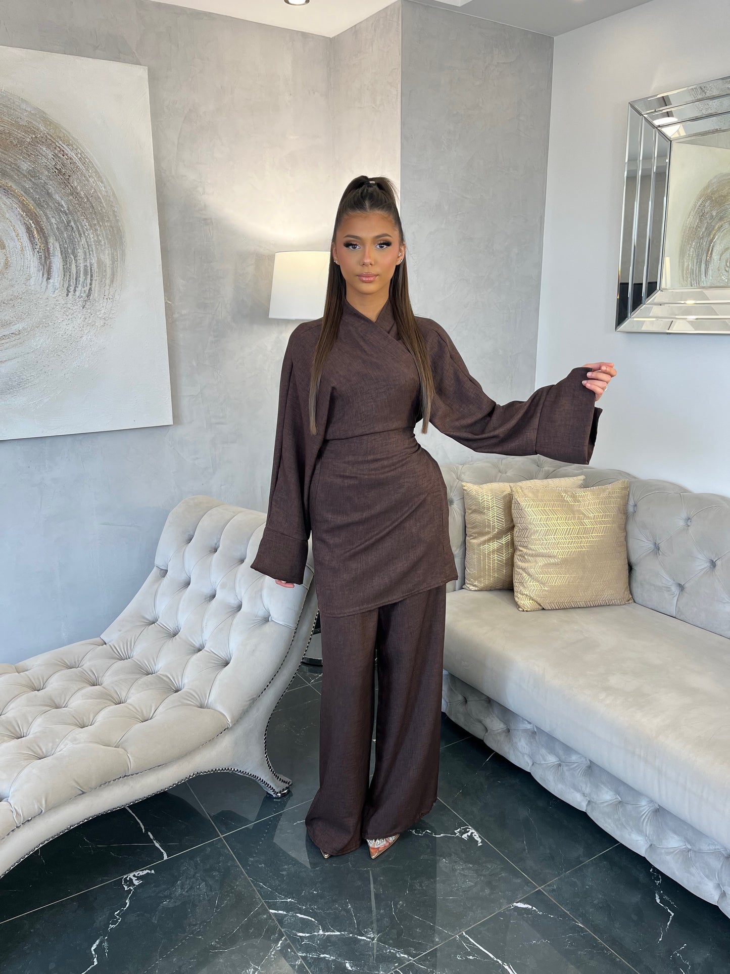 Ensemble pantalon et kimono princesse Sherine