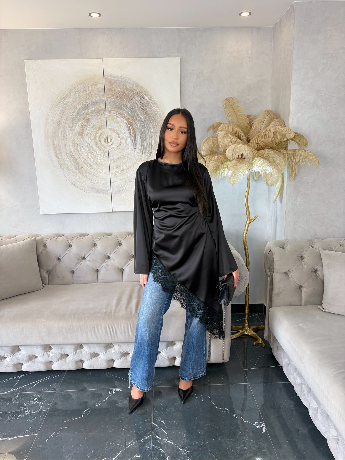 TOP A DENTELLE CINTRÉ LONG PRINCESSE SYRINE