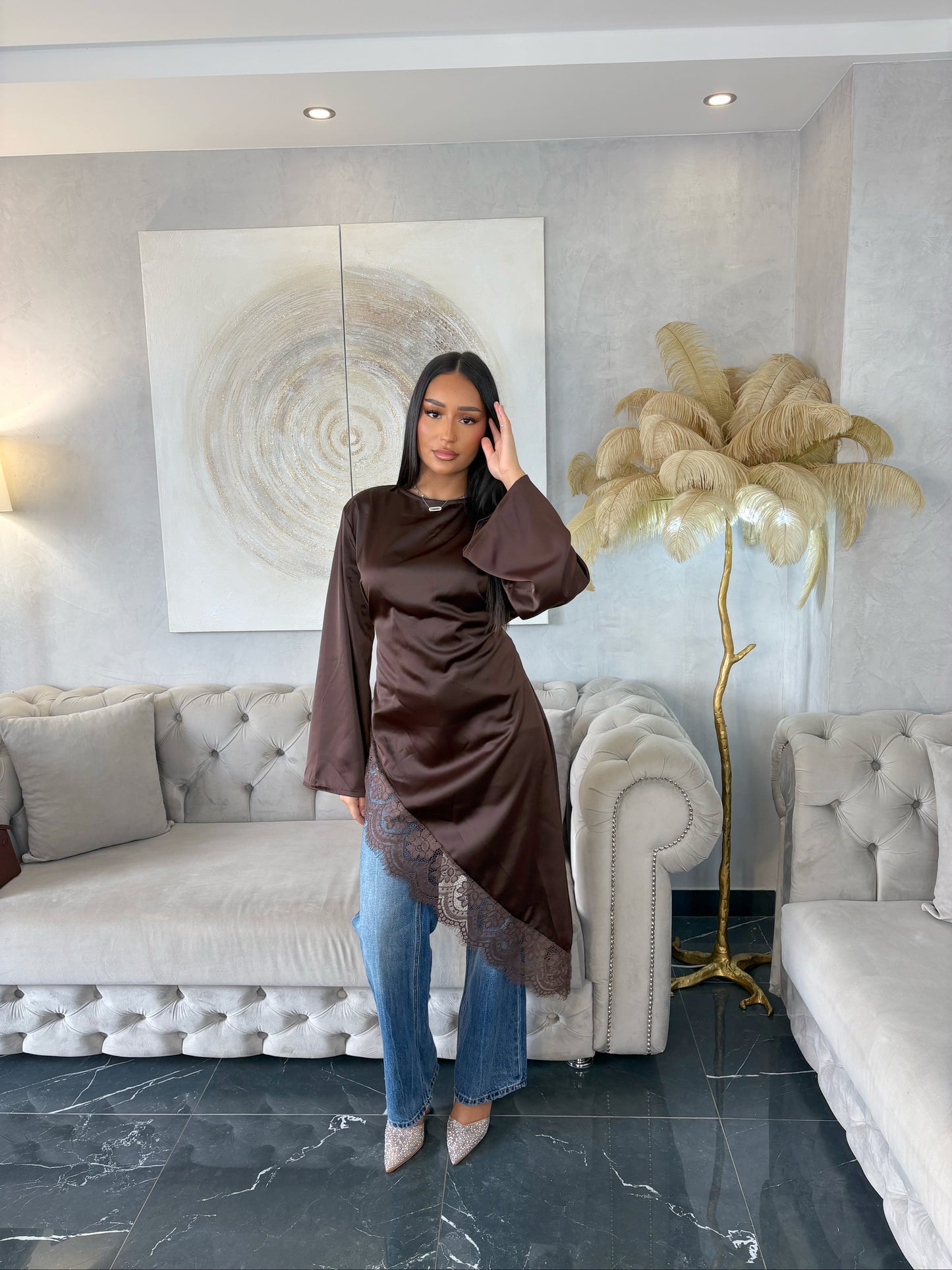 TOP A DENTELLE CINTRÉ LONG PRINCESSE SYRINE