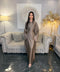 ABAYA A STRASS CINTREE AVEC VOILE