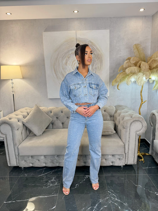 VESTE EN JEAN STRASS