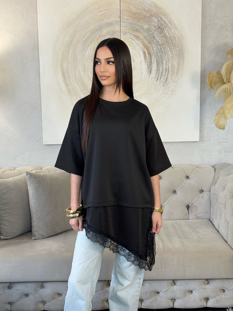 TEE-SHIRT LONG DENTELLE