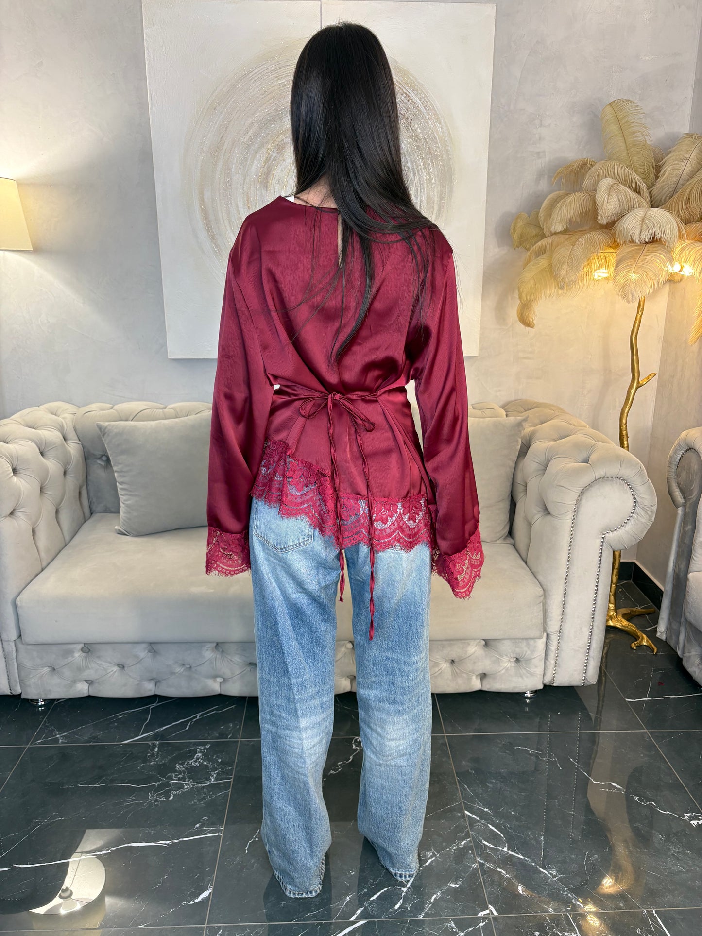 TOP SATINÉ DENTELLE