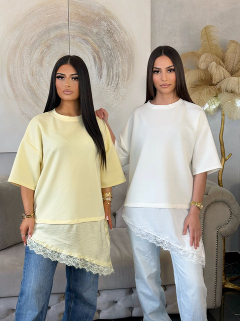 TEE-SHIRT LONG DENTELLE