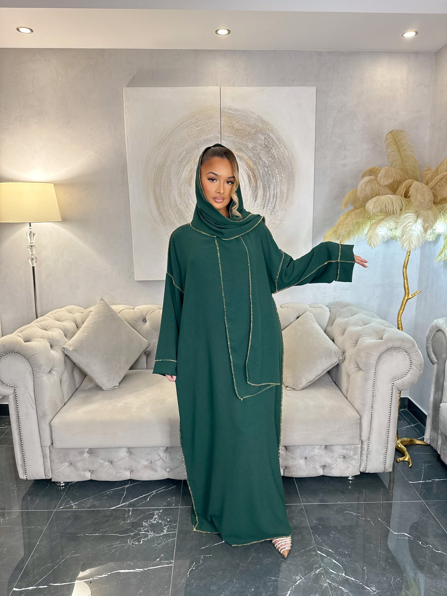ABAYA VOILE INTÉGRÉE