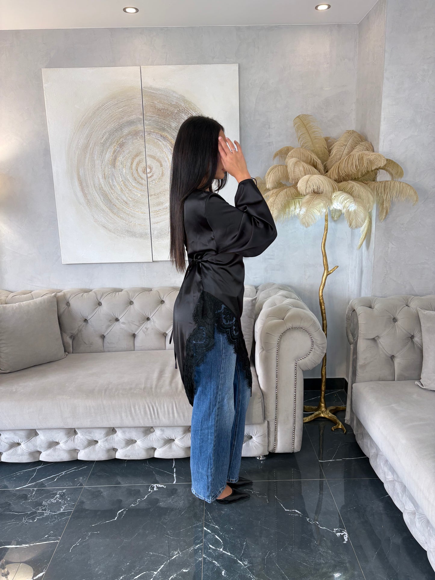 TOP A DENTELLE CINTRÉ LONG PRINCESSE SYRINE