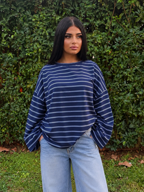 PULL OVERSIZE RAYÉ